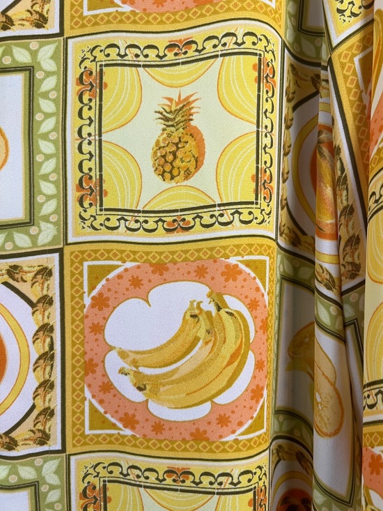 Rose & Olive Yellow and Orange Fruit-Print Casual Button-Down Shirt - Picture 3 of 4